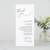 Minimale bruiloft Plaats instelling Hartelijk dank Programmakaart (Staand voorkant)