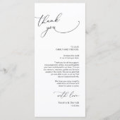 Minimale bruiloft Plaats instelling Hartelijk dank Programmakaart (Voorkant)