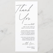 Minimale bruiloft Plaats instelling Hartelijk dank Programmakaart (Voorkant)