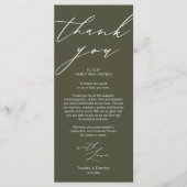 Minimale bruiloft Plaats instelling Hartelijk dank Programmakaart (Voorkant)