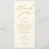 Minimale bruiloft Plaats instelling Hartelijk dank Programmakaart (Voorkant)