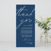 Minimale bruiloft Plaats instelling Hartelijk dank Programmakaart (Staand voorkant)