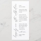 Minimale bruiloft Plaats instelling Hartelijk dank Programmakaart (Voorkant)