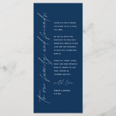 Minimale bruiloft Plaats instelling Hartelijk dank Programmakaart (Voorkant)