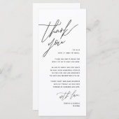 Minimale bruiloft Plaats instelling Hartelijk dank Programmakaart (Voorkant / Achterkant)