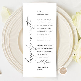 Minimale bruiloft Plaats instelling Hartelijk dank Programmakaart