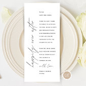 Minimale bruiloft Plaats instelling Hartelijk dank Programmakaart