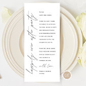 Minimale bruiloft Plaats instelling Hartelijk dank Programmakaart