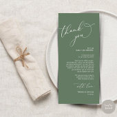 Minimale bruiloft Plaats instelling Hartelijk dank Programmakaart