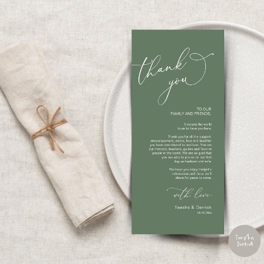 Minimale bruiloft Plaats instelling Hartelijk dank Programmakaart