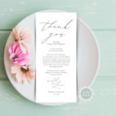 Minimale bruiloft Plaats instelling Hartelijk dank Programmakaart