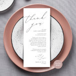 Minimale bruiloft Plaats instelling Hartelijk dank Programmakaart<br><div class="desc">Introductie van de perfecte finishing touch aan uw huwelijksreceptie - onze elegante Wedding Thank You Place-Kaarten, met kaarttitel "Thank you" ! Ontworpen om uw oprechte waardering uit te drukken voor de aanwezigheid van elke gast op uw speciale dag, zijn deze kaarten de ideale manier om een persoonlijk tintje aan uw...</div>
