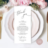 Minimale bruiloft Plaats instelling Hartelijk dank Programmakaart