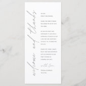 Minimale bruiloft Plaats instelling Hartelijk dank Programmakaart (Voorkant)