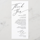Minimale bruiloft Plaats instelling Hartelijk dank Programmakaart (Voorkant)