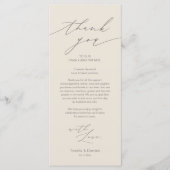 Minimale bruiloft Plaats instelling Hartelijk dank Programmakaart (Voorkant)