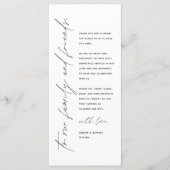 Minimale bruiloft Plaats instelling Hartelijk dank Programmakaart (Voorkant)