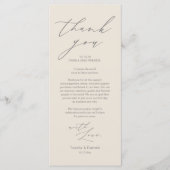 Minimale bruiloft Plaats instelling Hartelijk dank Programmakaart (Voorkant)