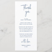 Minimale bruiloft Plaats instelling Hartelijk dank Programmakaart (Voorkant)