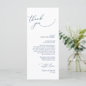 Minimale bruiloft Plaats instelling Hartelijk dank Programmakaart (Staand voorkant)