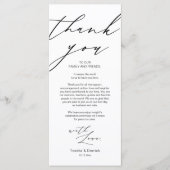 Minimale bruiloft Plaats instelling Hartelijk dank Programmakaart (Voorkant)