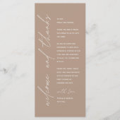 Minimale bruiloft Plaats instelling Hartelijk dank Programmakaart (Voorkant)