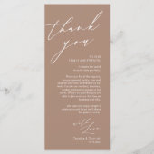 Minimale bruiloft Plaats instelling Hartelijk dank Programmakaart (Voorkant)