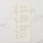 Minimale bruiloft Plaats instelling Hartelijk dank Programmakaart (Voorkant)