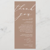 Minimale bruiloft Plaats instelling Hartelijk dank Programmakaart (Voorkant)