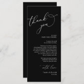 Minimale bruiloft Plaats instelling Hartelijk dank Programmakaart (Voorkant / Achterkant)