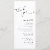 Minimale bruiloft Plaats instelling Hartelijk dank Programmakaart (Voorkant)