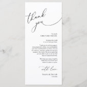 Minimale bruiloft Plaats instelling Hartelijk dank Programmakaart (Voorkant)
