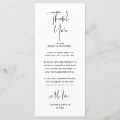 Minimale bruiloft Plaats instelling Hartelijk dank Programmakaart (Voorkant)