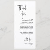 Minimale bruiloft Plaats instelling Hartelijk dank Programmakaart (Voorkant)