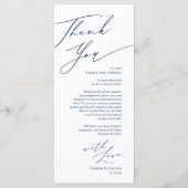 Minimale bruiloft Plaats instelling Hartelijk dank Programmakaart (Voorkant)