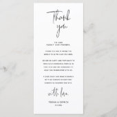 Minimale bruiloft Plaats instelling Hartelijk dank Programmakaart (Voorkant)