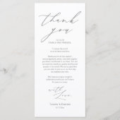 Minimale bruiloft Plaats instelling Hartelijk dank Programmakaart (Voorkant)