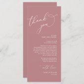 Minimale bruiloft Plaats instelling Hartelijk dank Programmakaart (Voorkant / Achterkant)