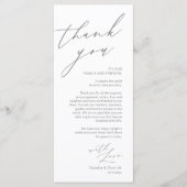 Minimale bruiloft Plaats instelling Hartelijk dank Programmakaart (Voorkant)