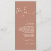 Minimale bruiloft Plaats instelling Hartelijk dank Programmakaart (Voorkant)