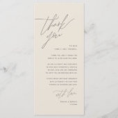 Minimale bruiloft Plaats instelling Hartelijk dank Programmakaart (Voorkant)
