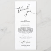 Minimale bruiloft Plaats instelling Hartelijk dank Programmakaart (Voorkant)