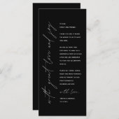 Minimale bruiloft Plaats instelling Hartelijk dank Programmakaart (Voorkant / Achterkant)