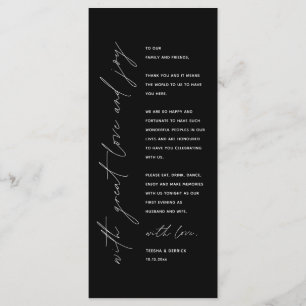 Minimale bruiloft Plaats instelling Hartelijk dank Programmakaart