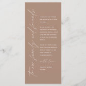 Minimale bruiloft Plaats instelling Hartelijk dank Programmakaart (Voorkant)