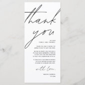 Minimale bruiloft Plaats instelling Hartelijk dank Programmakaart (Voorkant)