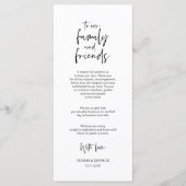 Minimale, bruiloft-plaatsinstelling Dank u wel kaa Programmakaart (Voorkant)