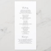 Minimale bruiloft programmakaart (Achterkant)