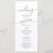 Minimale bruiloft programmakaart (Voorkant)