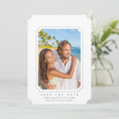 Minimale bruiloft QR Code Foto slaat de datum op Save The Date (Staand voorkant)